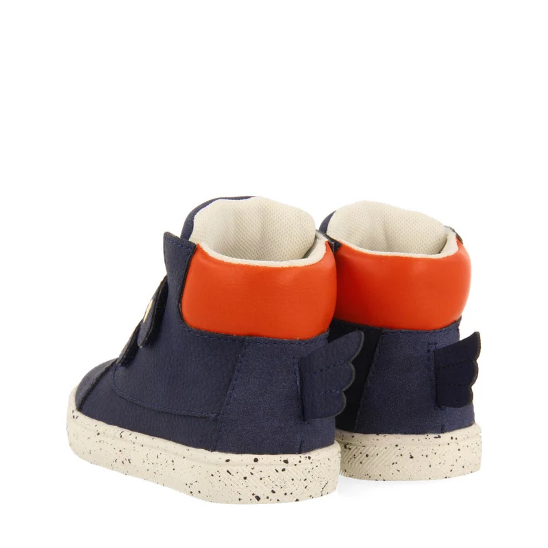 Myrset babies' navy blue boot-style sneakers with decorative wings