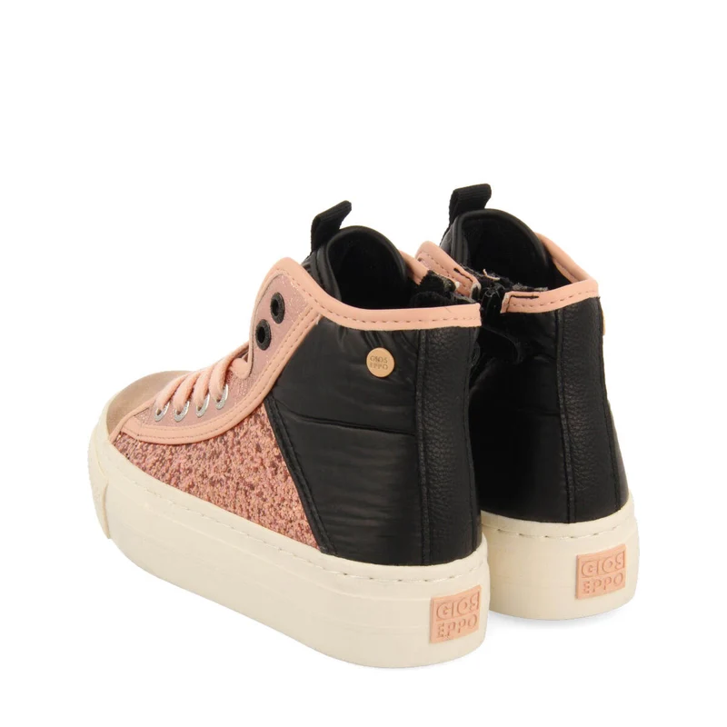 Calais children's pink glittery boot-style sneakers