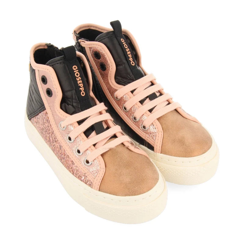 Calais children's pink glittery boot-style sneakers