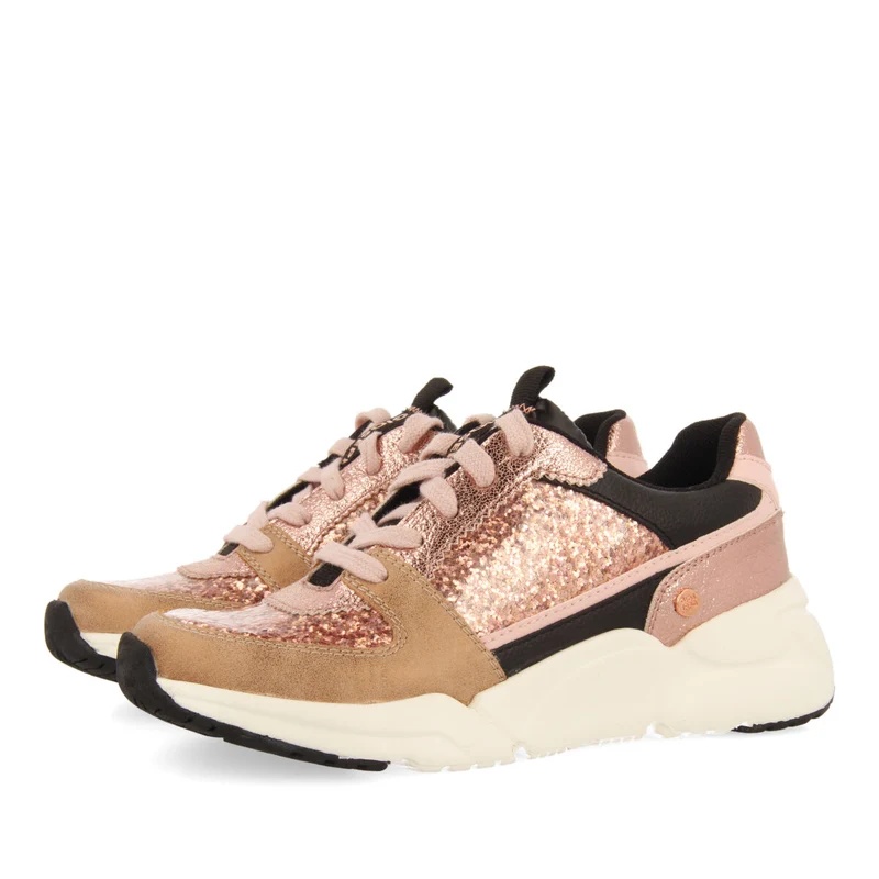 Obdach children's metallic pink sneakers