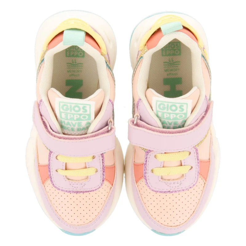 Sautens children's lilac sneakers with pastel colours