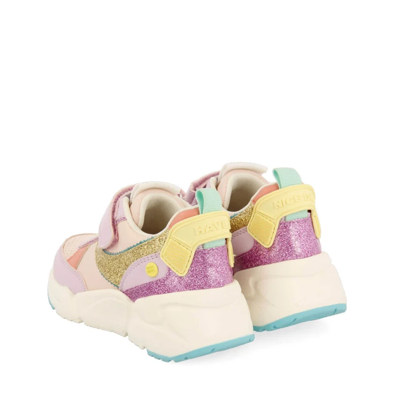 Sautens children's lilac sneakers with pastel colours