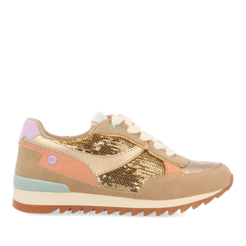 Metheven children's gold sequinned sneakers
