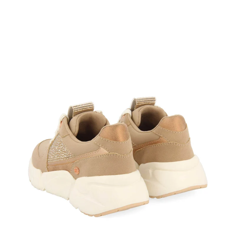Hartl children's nude sneakers with rhinestones and shades of gold