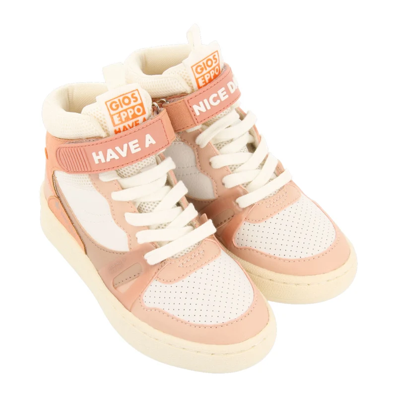 Vadso children's nude boot-style sneakers with adjustable strap