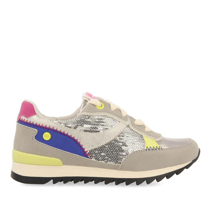 Metheven children's silver sequinned sneakers