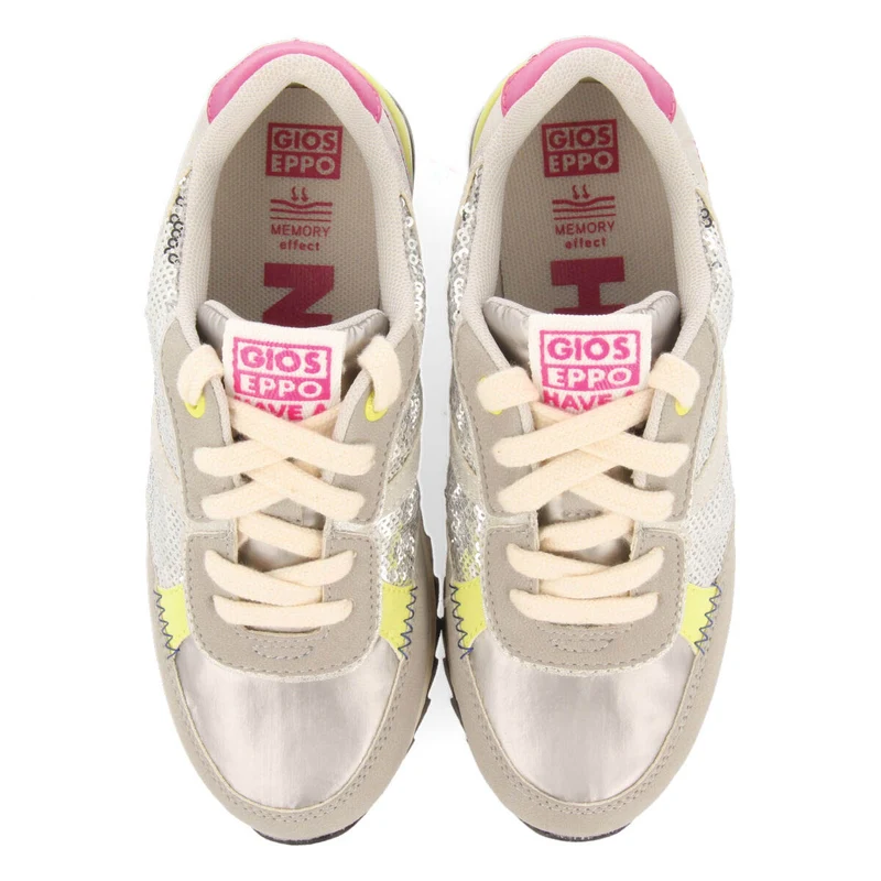 Metheven children's silver sequinned sneakers