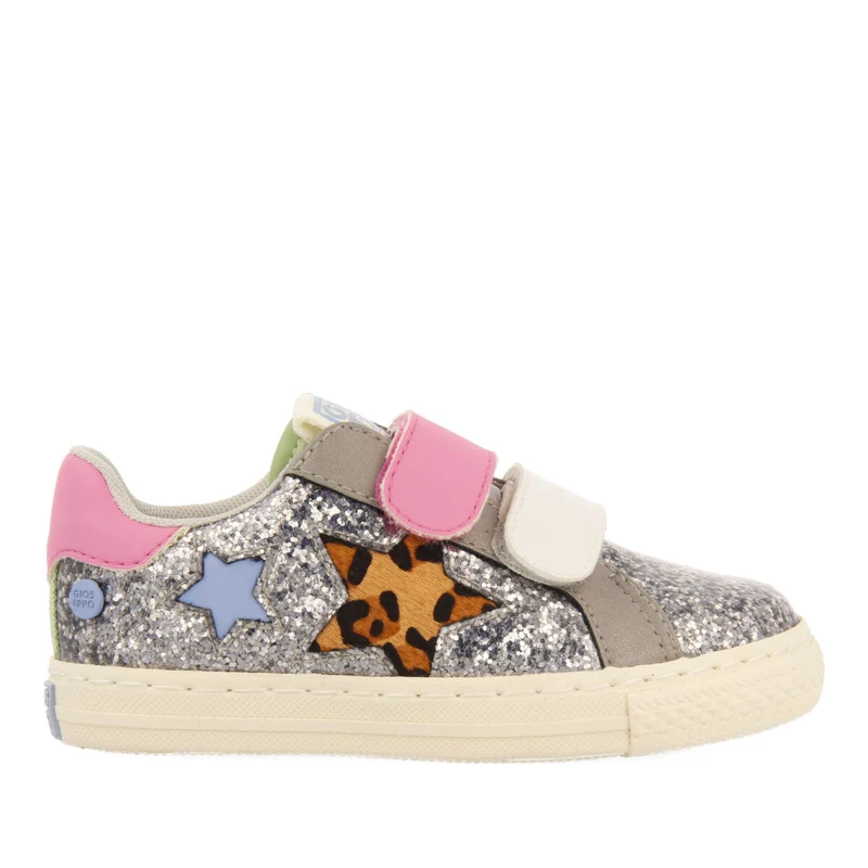 Alkoven children's dark silver sneakers with stars
