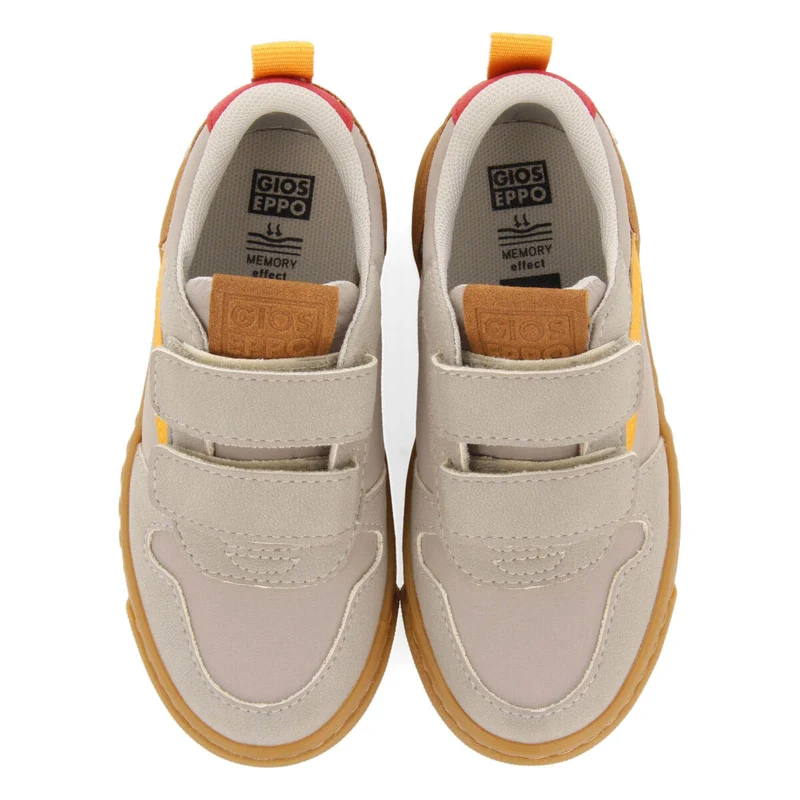 Presque children's grey retro sneakers with adjustable fastenings