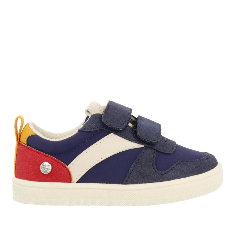 Alcester babies' navy blue retro sneakers with adjustable fastenings
