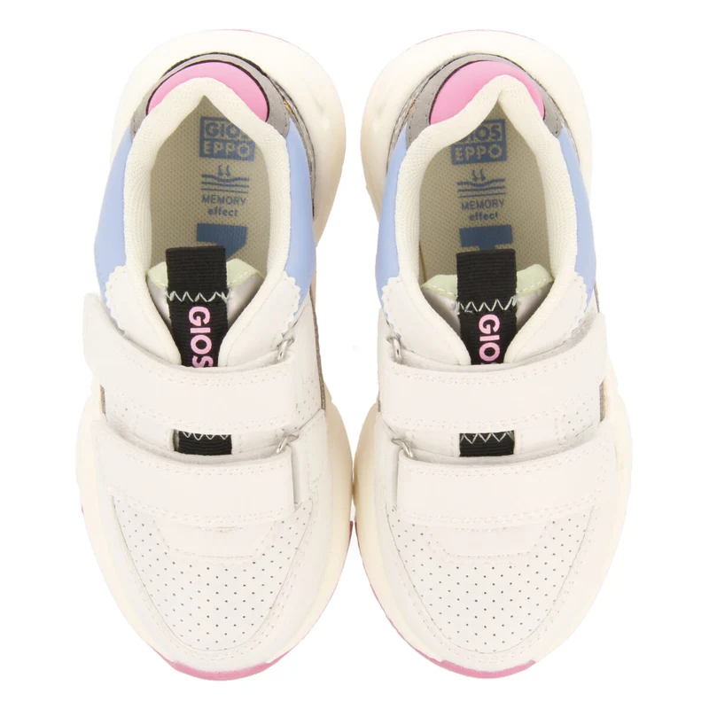 Lengau children's white sneakers with multicoloured pieces