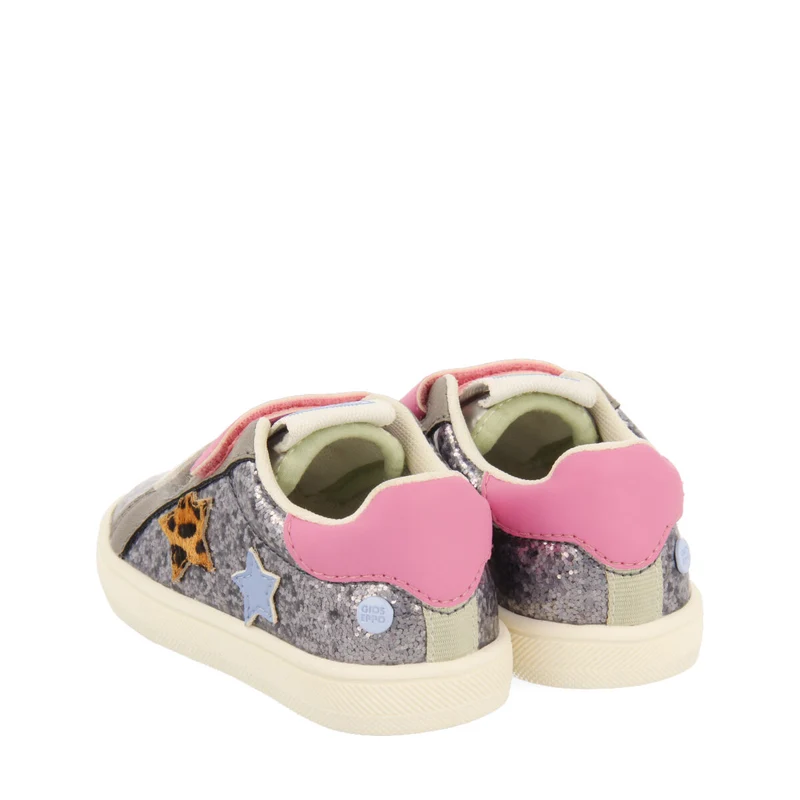 Kasnas babies' dark silver sneakers with stars