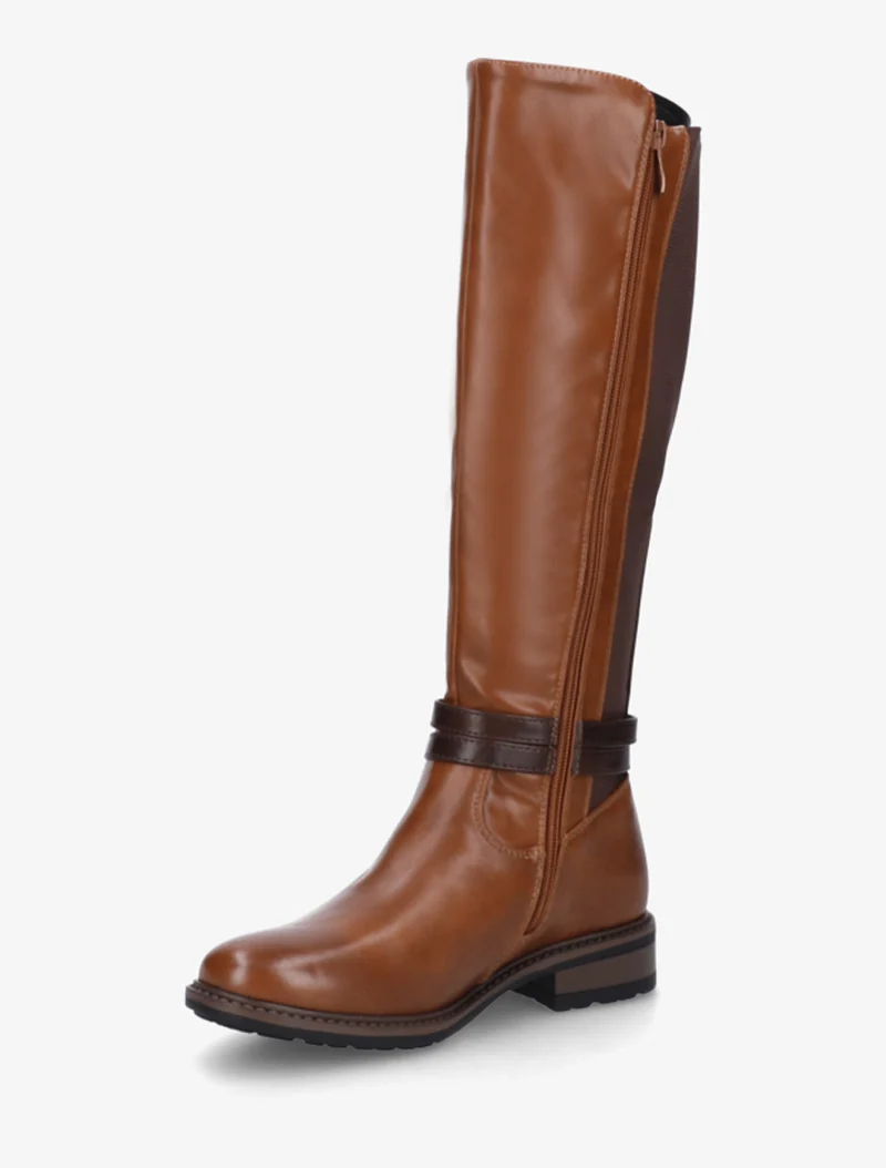 Bottes unies élastiquées - Camel