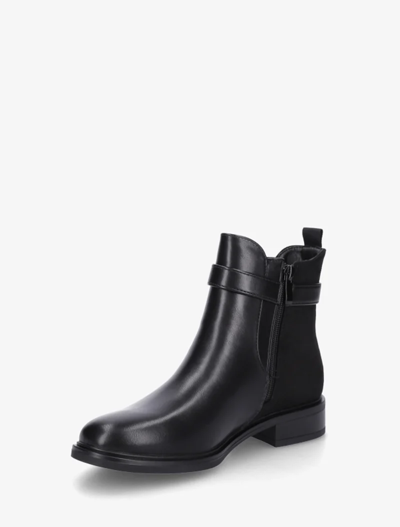 Bottines unies à contrefort en suédine - Noir