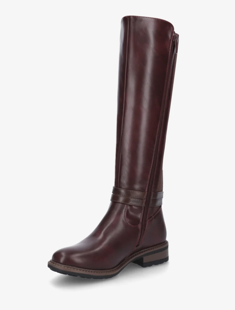 Bottes unies élastiquées - Lie de vin