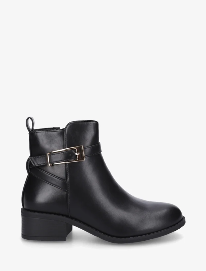 Bottines en simili à sangles - Noir