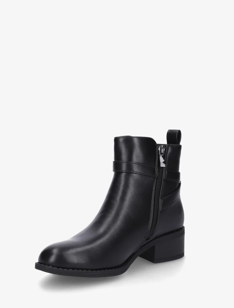 Bottines en simili à sangles - Noir
