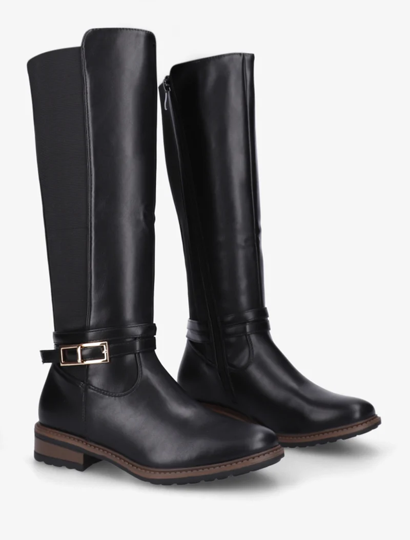 Bottes unies élastiquées - Noir