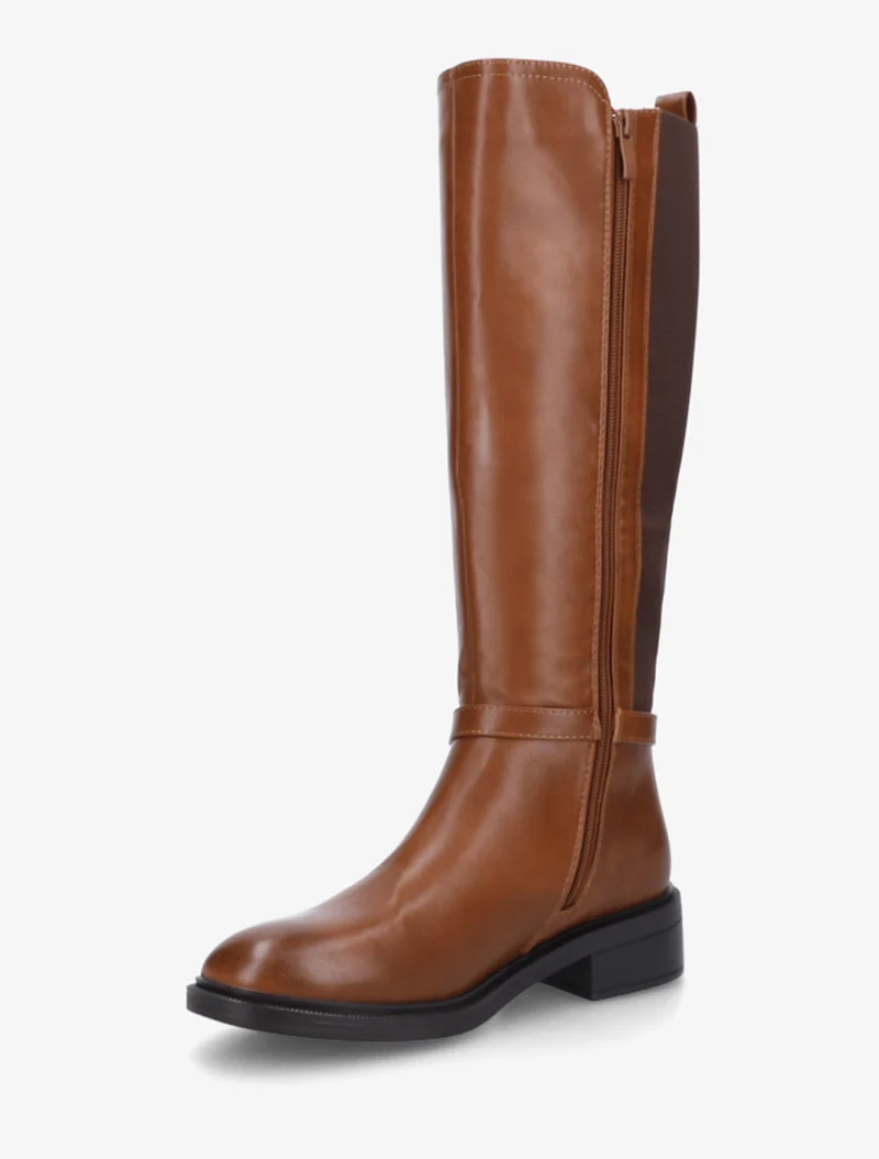 Bottes style cavalière à boucle fantaisie - Camel