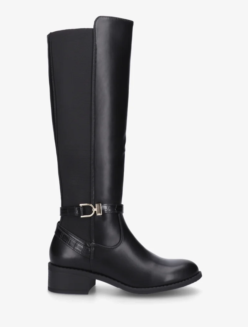 Bottes en simili style cavalière - Noir