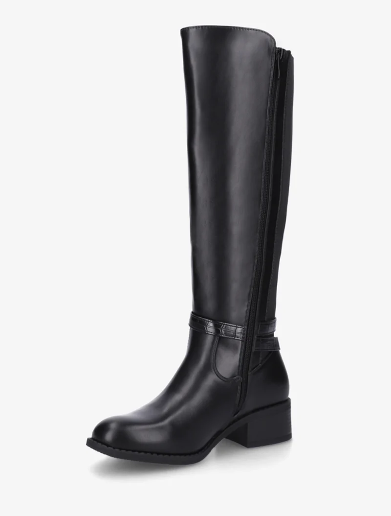 Bottes en simili style cavalière - Noir