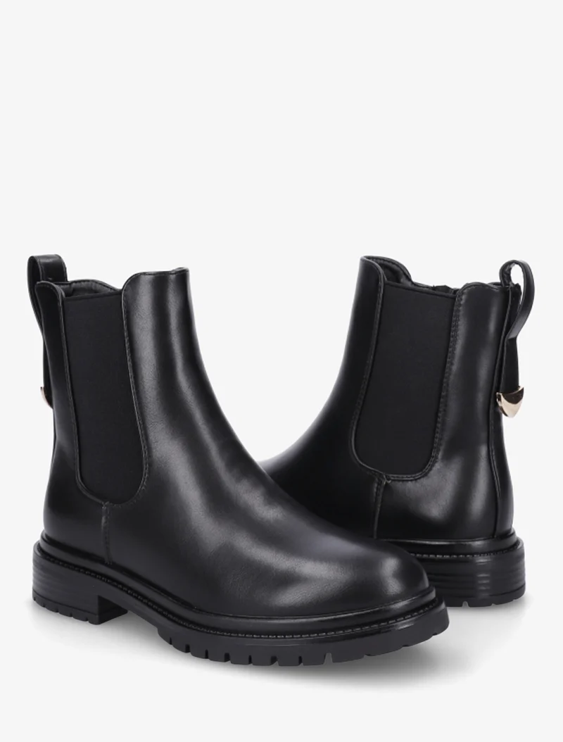 Chelsea boots à contrefort stylisé - Noir