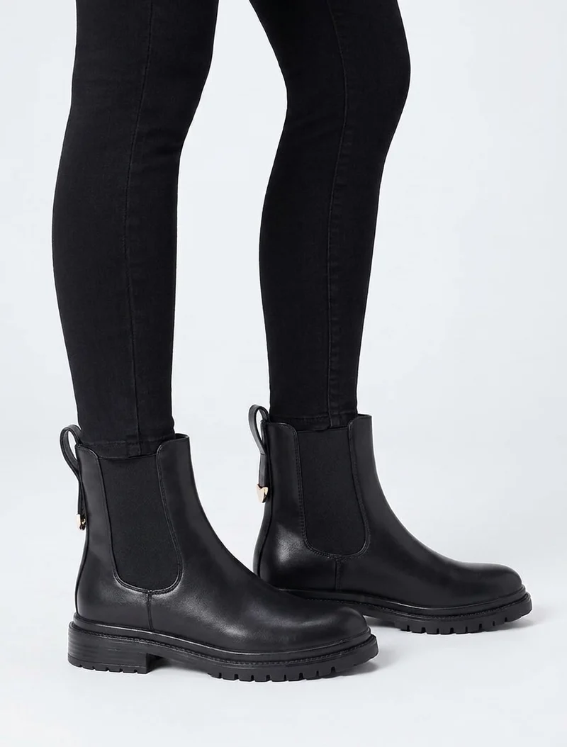Chelsea boots à contrefort stylisé - Noir