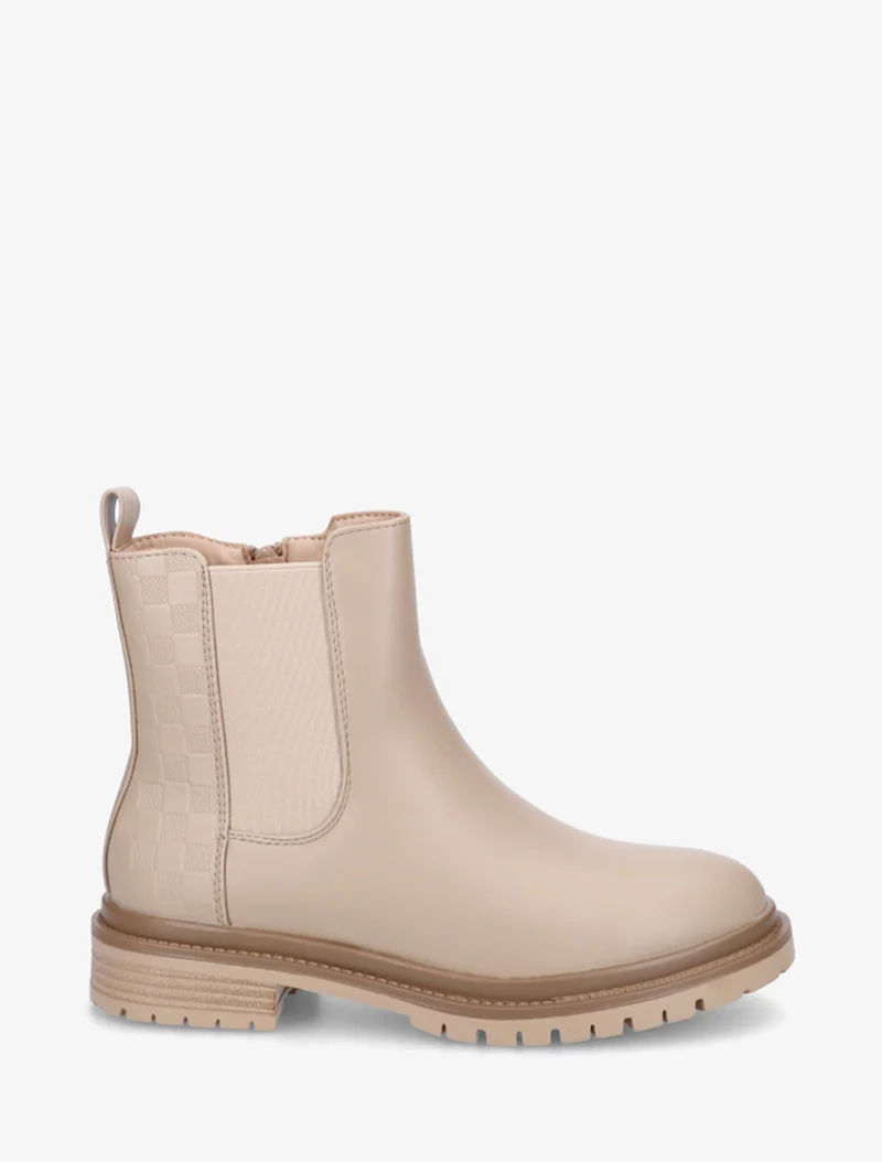 Bottines élastiquées à contrefort damier - Taupe