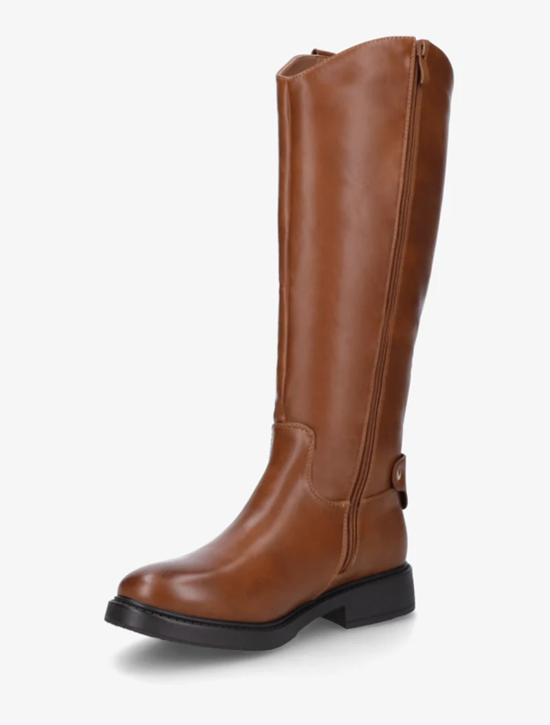 Bottes style cavalière en simili - Camel