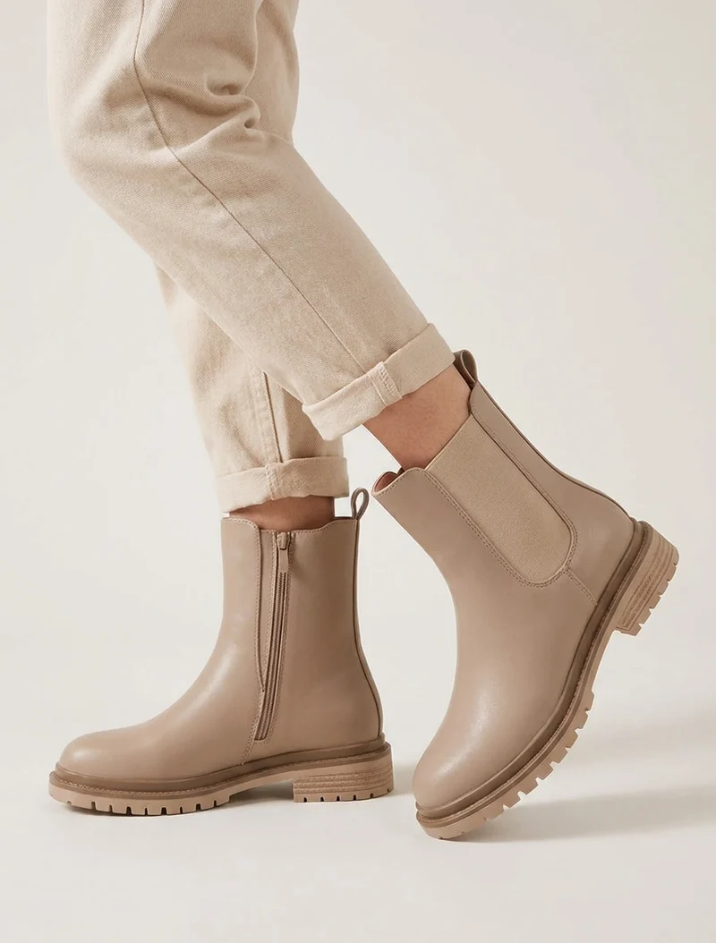 Chelsea boots unies - Taupe