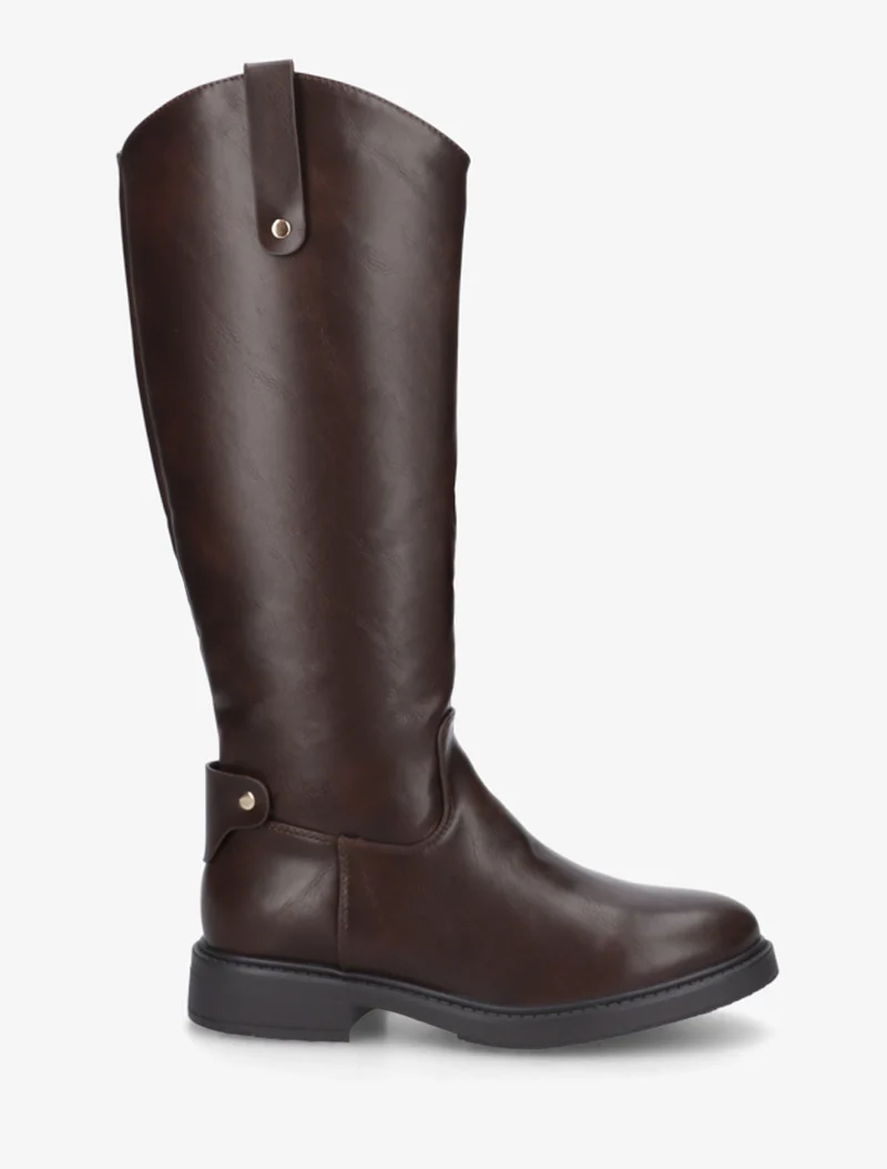 Bottes style cavalière en simili - Marron