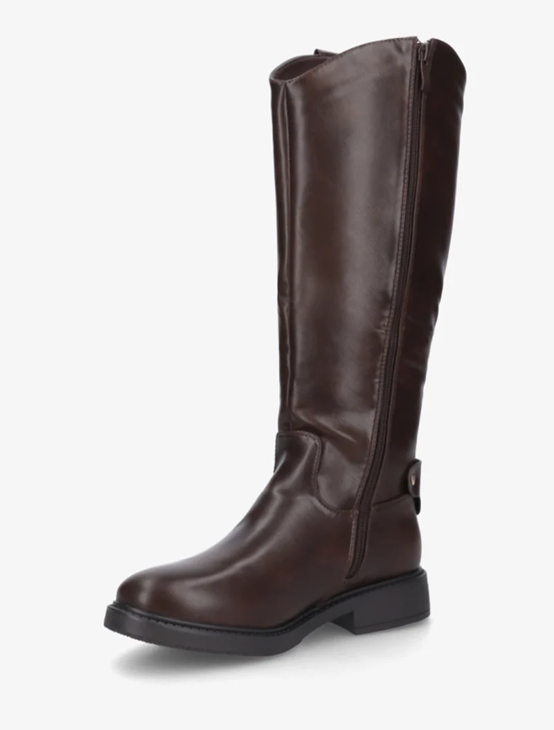 Bottes style cavalière en simili - Marron