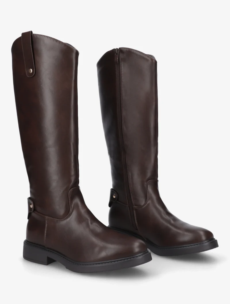 Bottes style cavalière en simili - Marron
