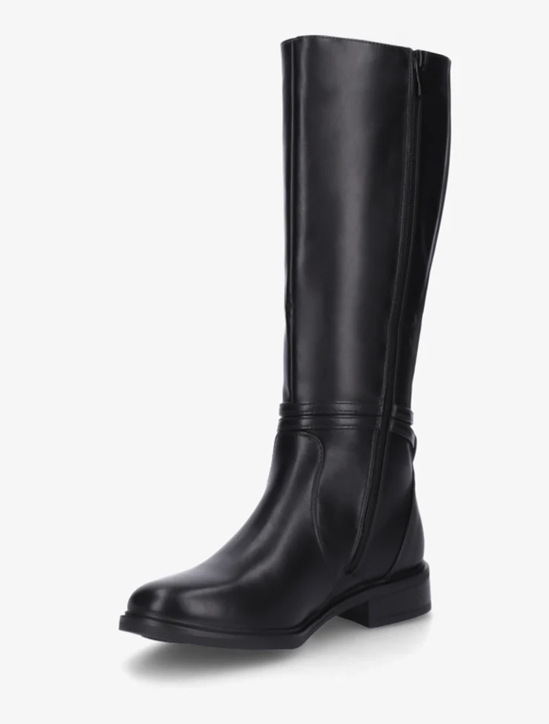Bottes en simili à boucle rectangulaire - Noir