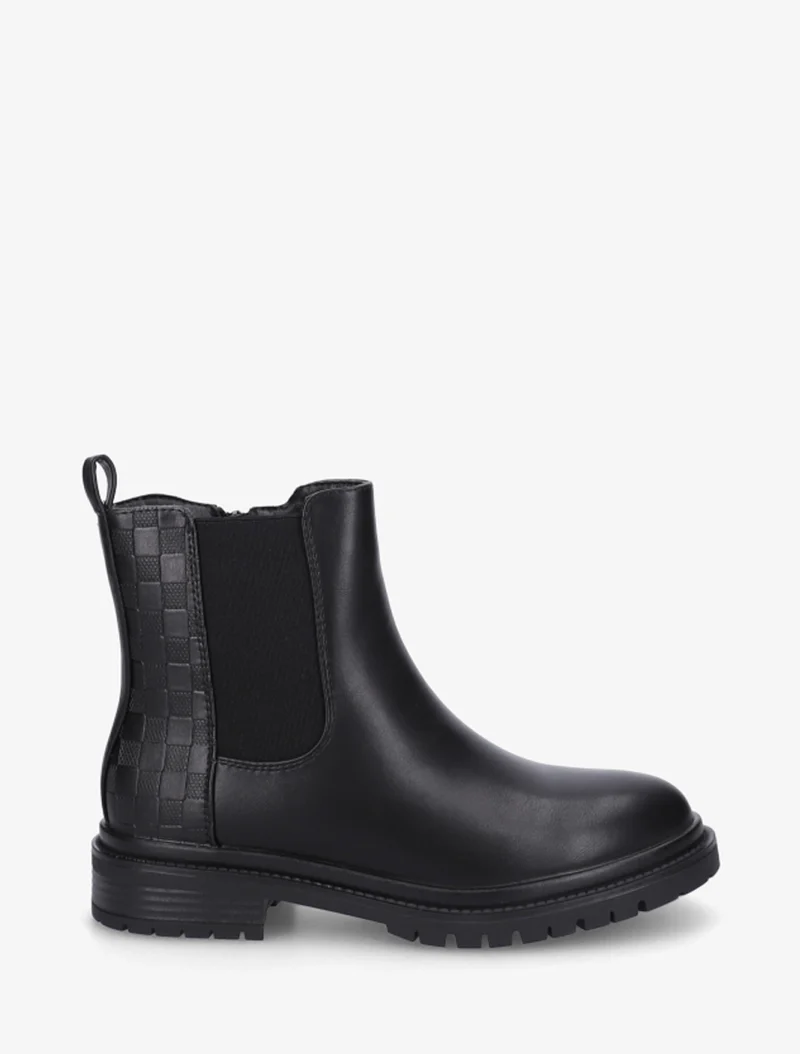 Bottines élastiquées à contrefort damier - Noir