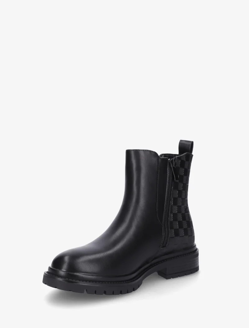 Bottines élastiquées à contrefort damier - Noir